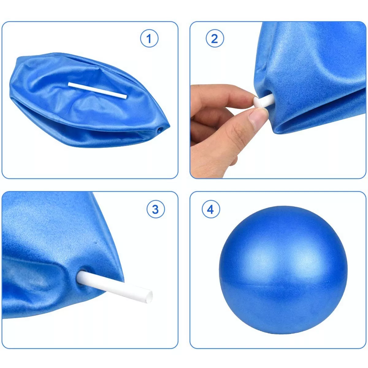 5 Set Bloque Para Yoga Pelota De Pilates Bandas Resistencia Azul