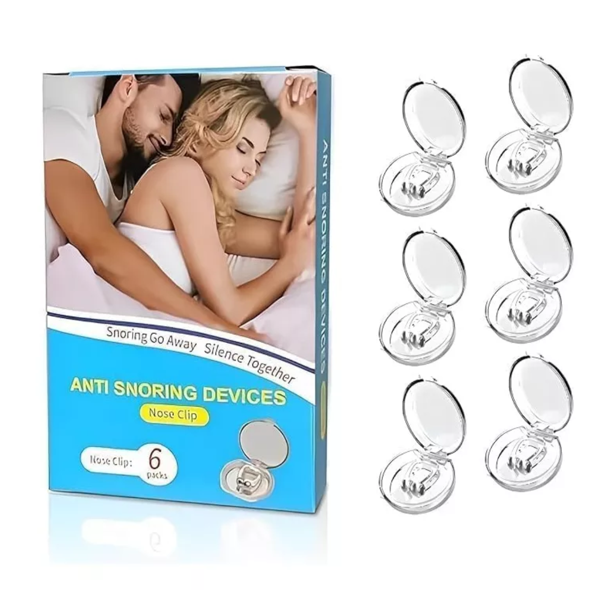Kit 6 Anti Ronquido Tapon Nasal Silicona Mejora Respiracio F