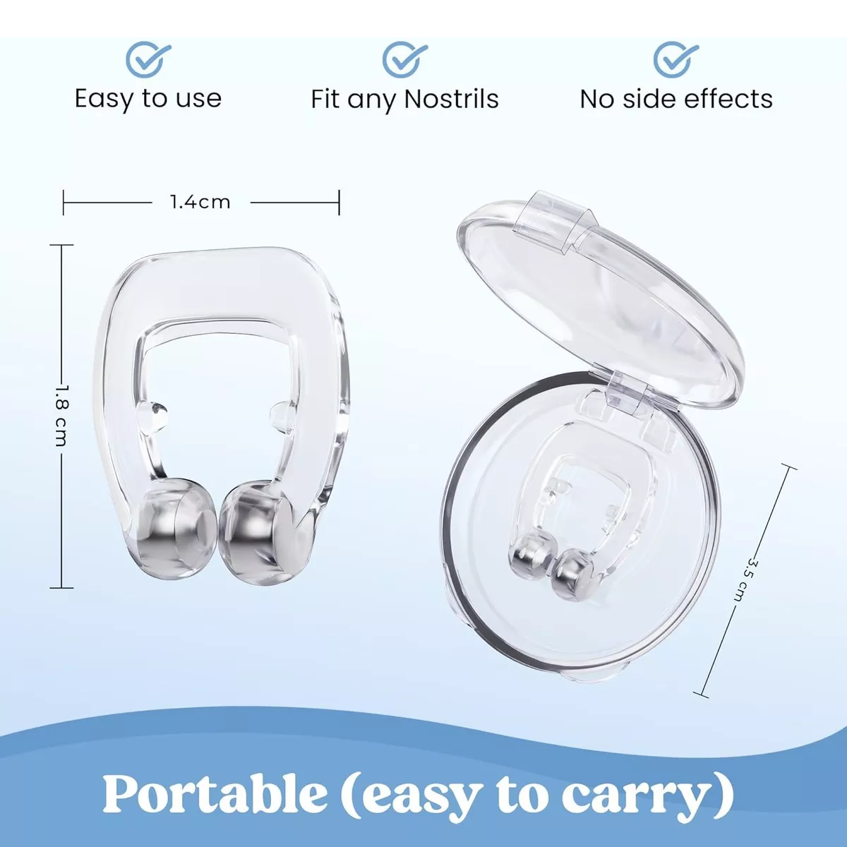 Kit 6 Anti Ronquido Tapon Nasal Silicona Mejora Respiracio F