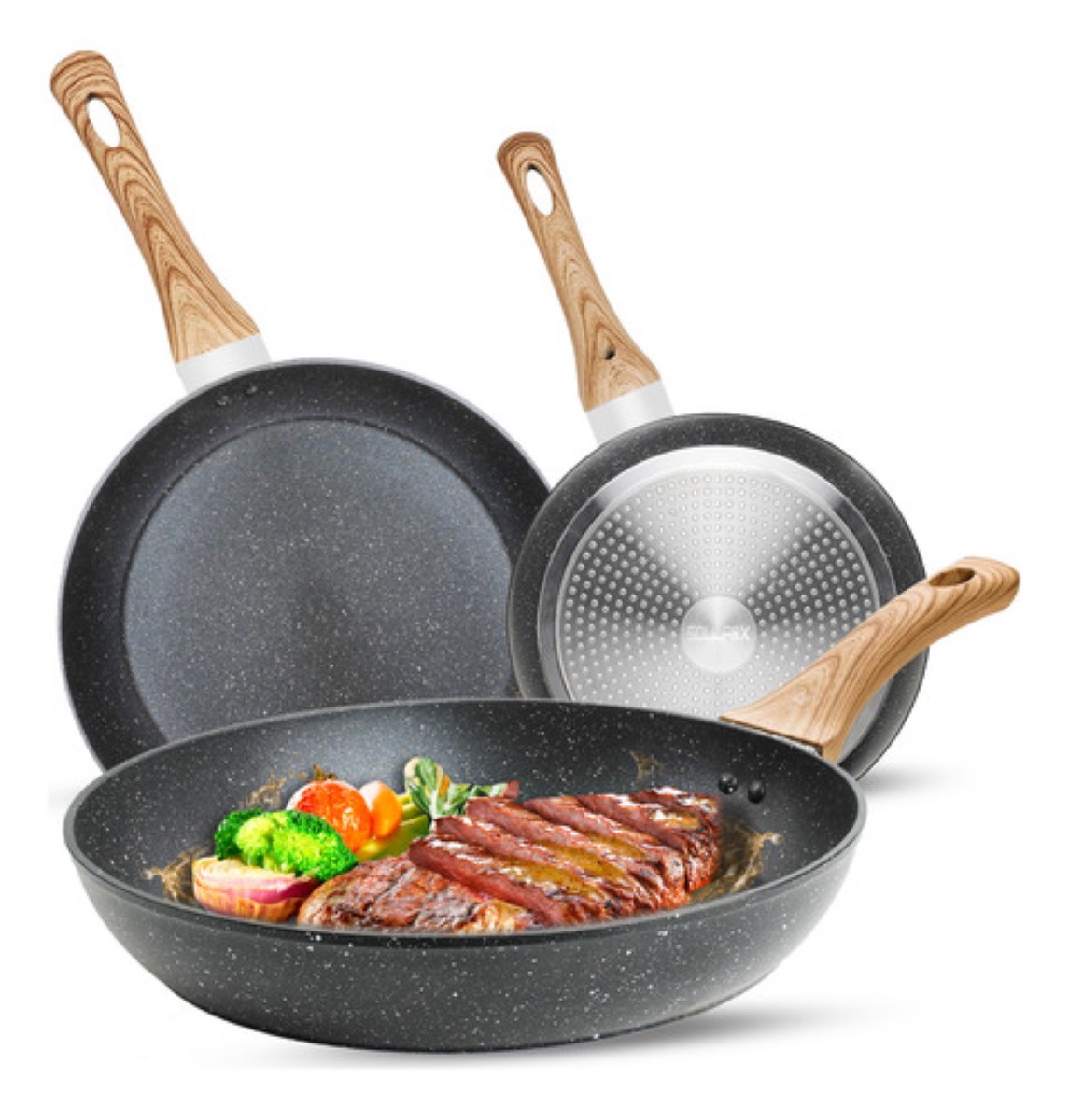 Sartén Wok Antiadherente De Piedra Maifan Con Mango 10" (26Cm