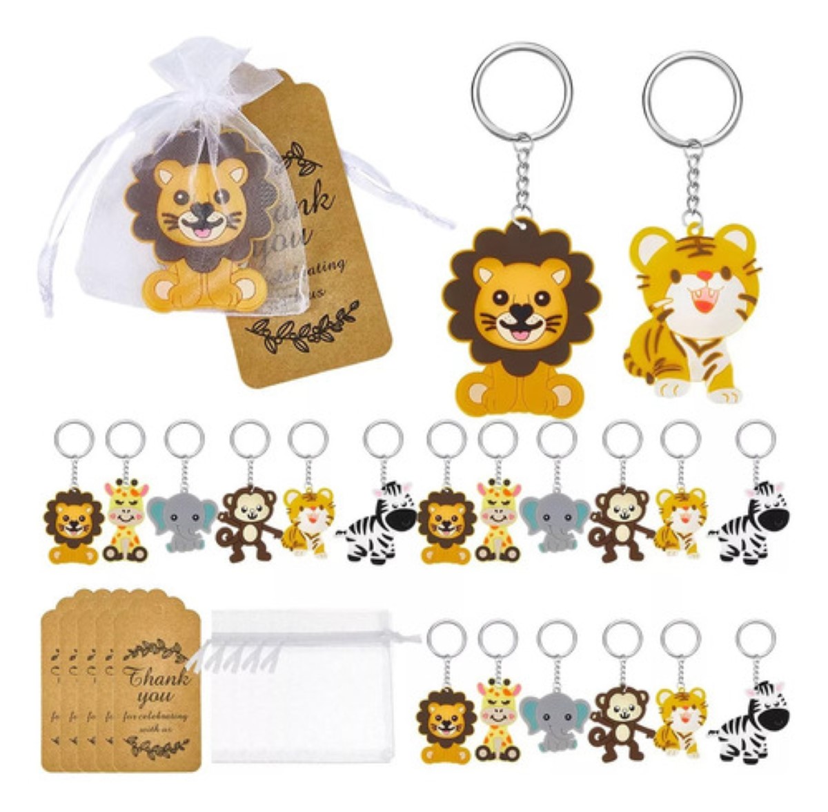 30llaveros De Animales Regalo Para Decoración De Baby Shower 