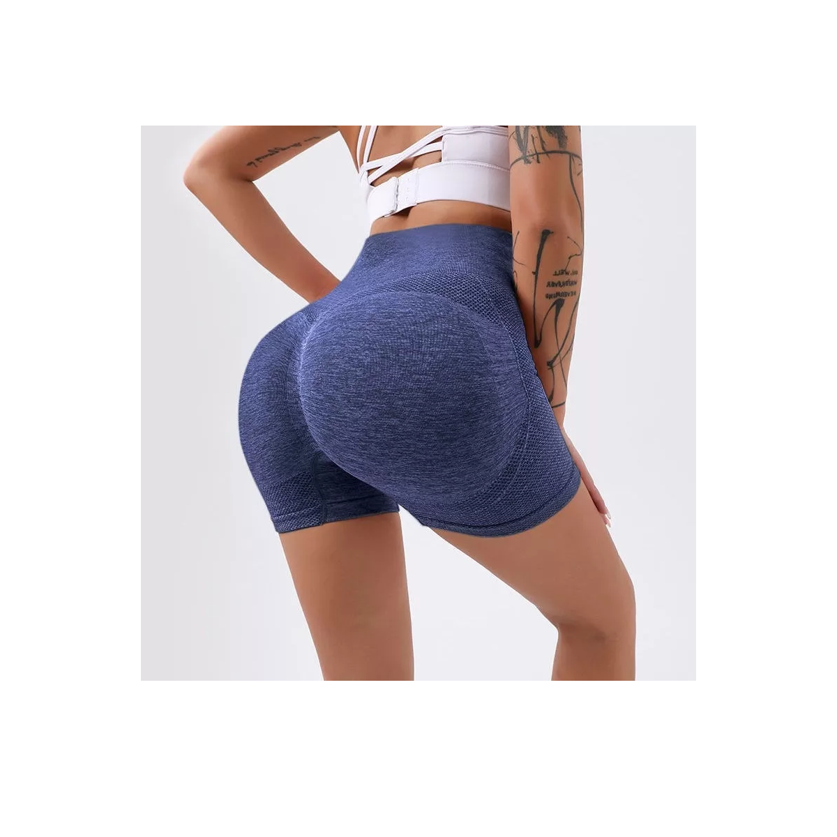 2pzs Short De Licra Para Mujer Fitness Sports Rosa+Azul L/XL