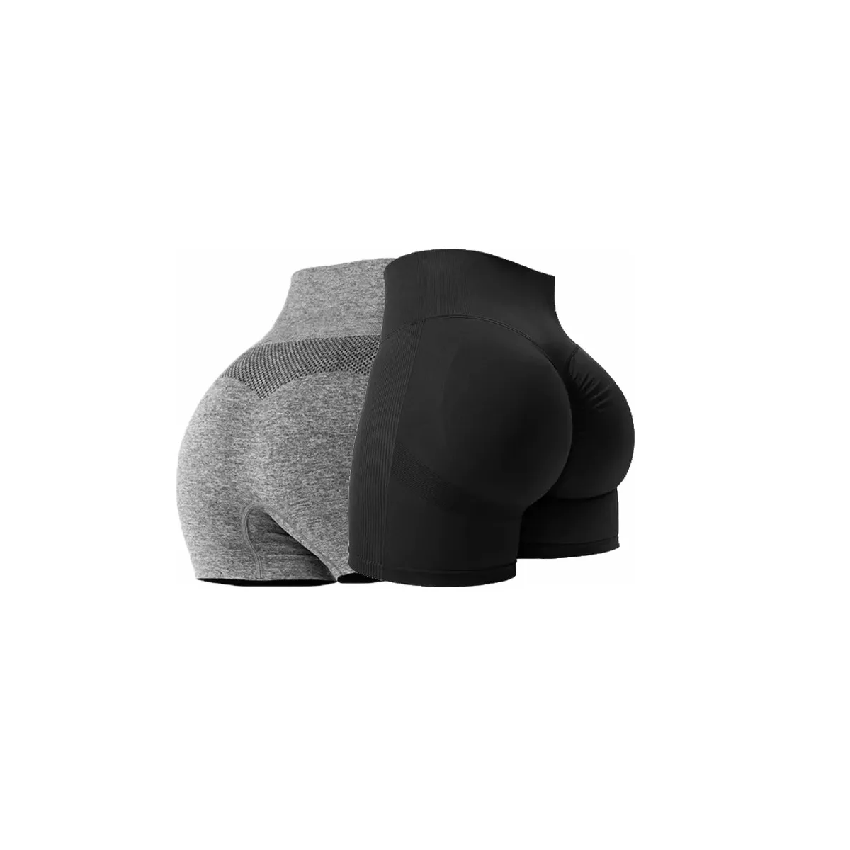 2pzs Short De Licra Para Mujer Fitness Sports Negro+ Gri L/XL