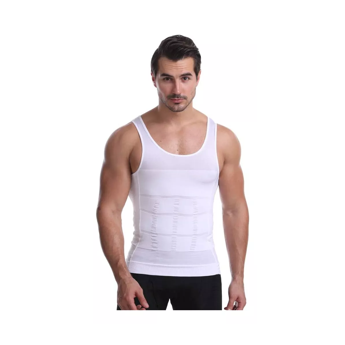 Camiseta Faja Playera Reductora Moldeadora Hombre Blanco Talla: L