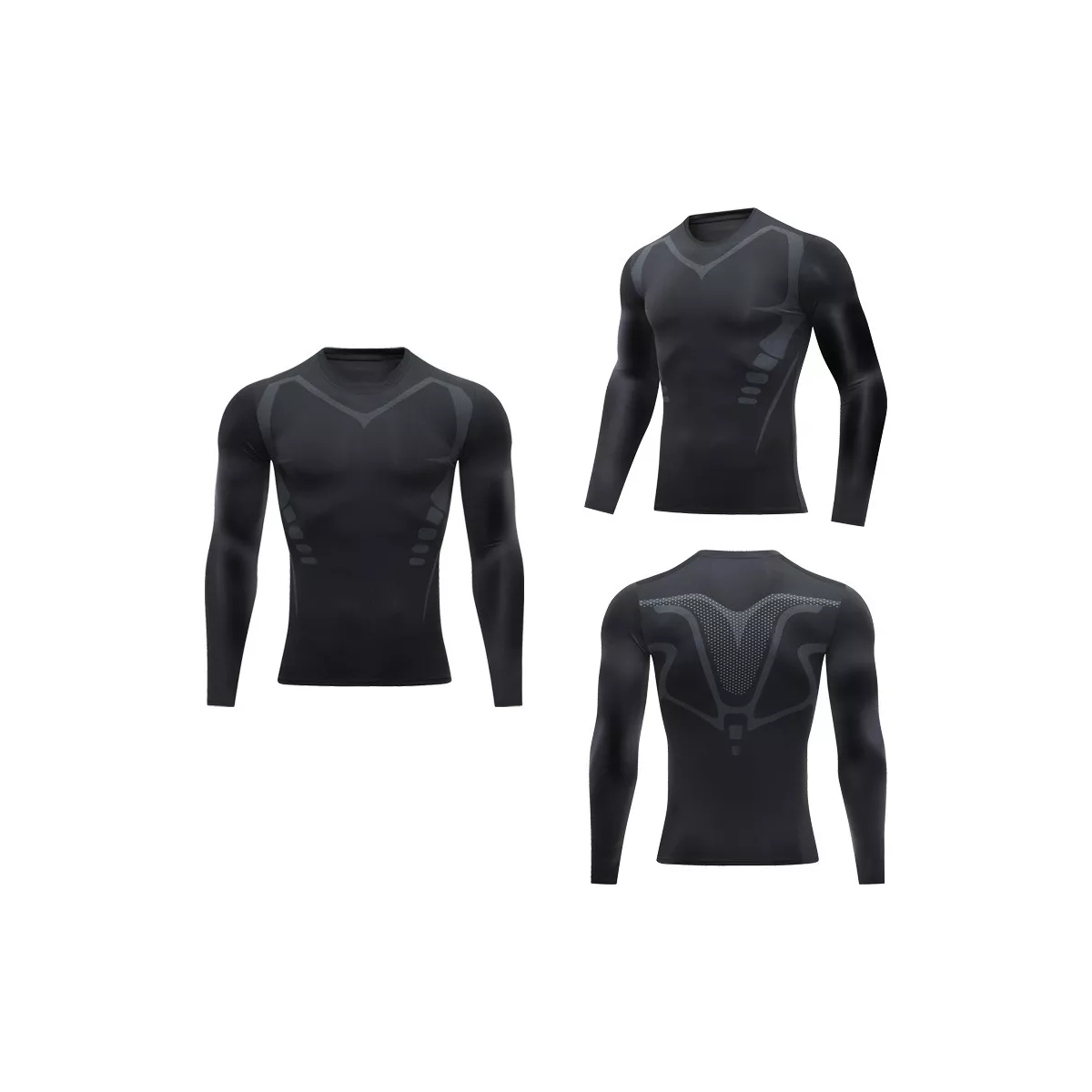 Playera Deportiva Casual Manga Larga Corte Entallado Color Negro: Talla M