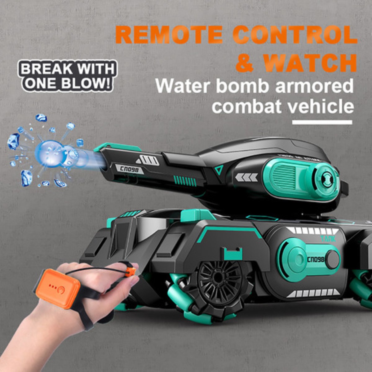 Tanque A Control Remoto Que Lanza Balas De Cañón NEGRO ROJO