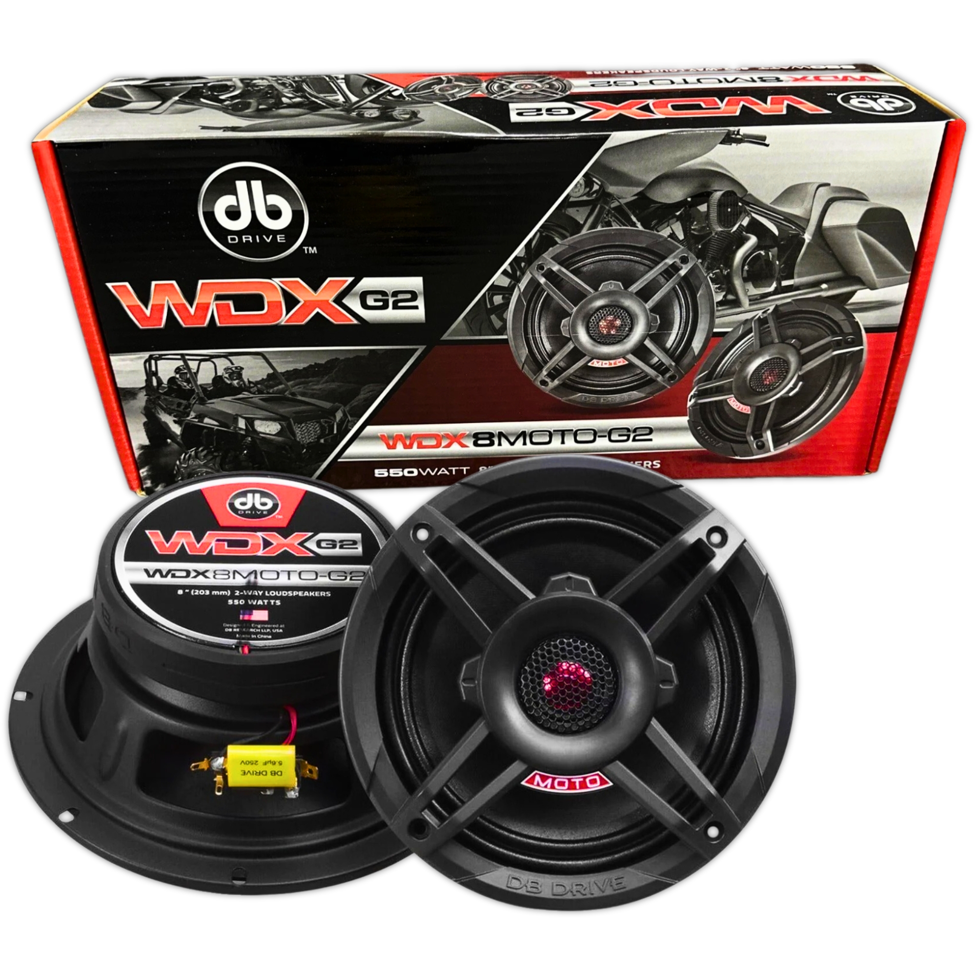 Bocinas 8 Pulgadas Db Drive Rzr Off Road 275 Rms Wdx8moto-g2 
