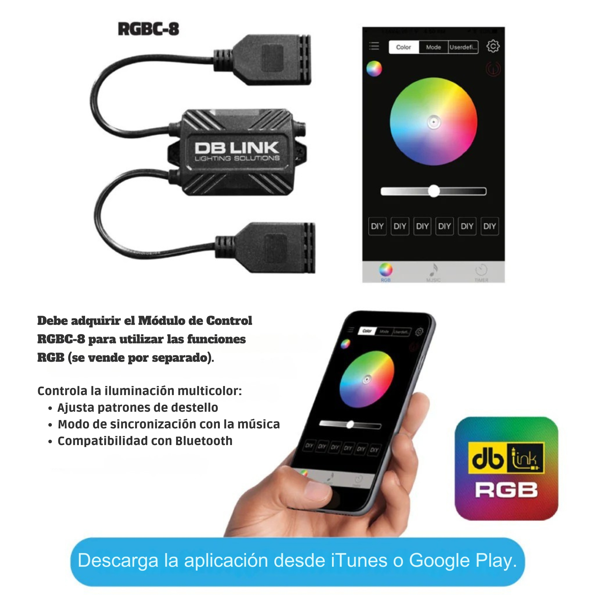 Barra de Sonido Full Range DB Drive SB6RGB 300W 25 PLG