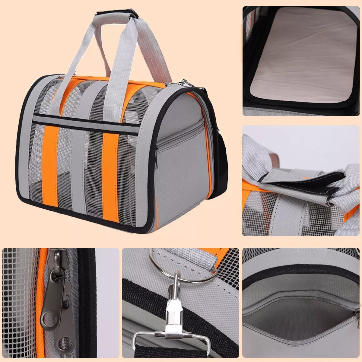 Bolsa De Mascotas Plegable Transportadora Para Gatos Perros