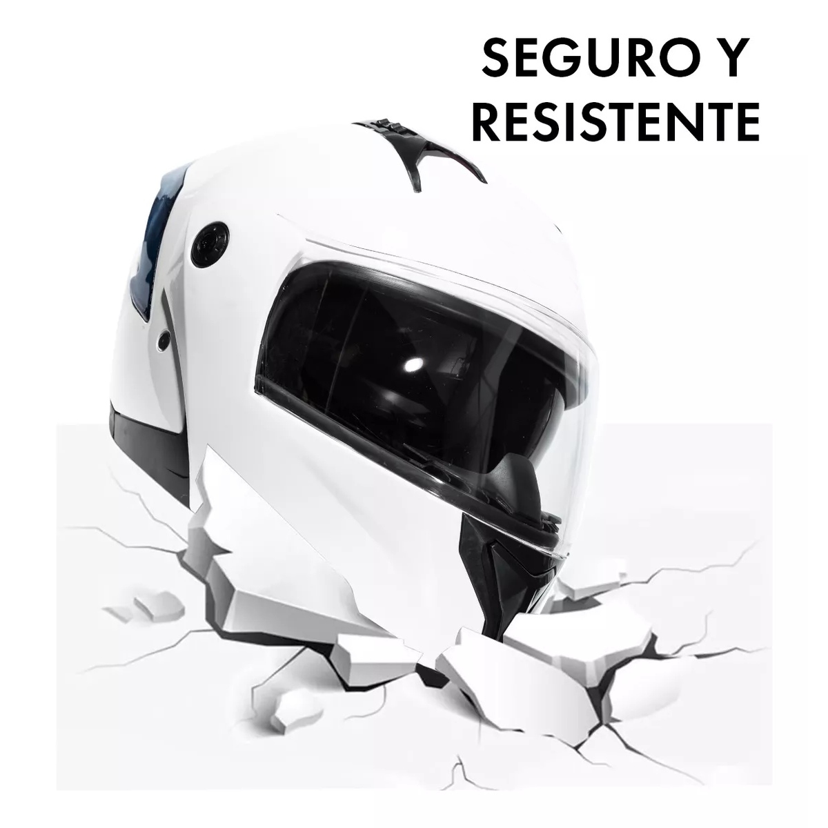 Casco Moto Abatible Plegable Gafas Color:Blanco Talla: L