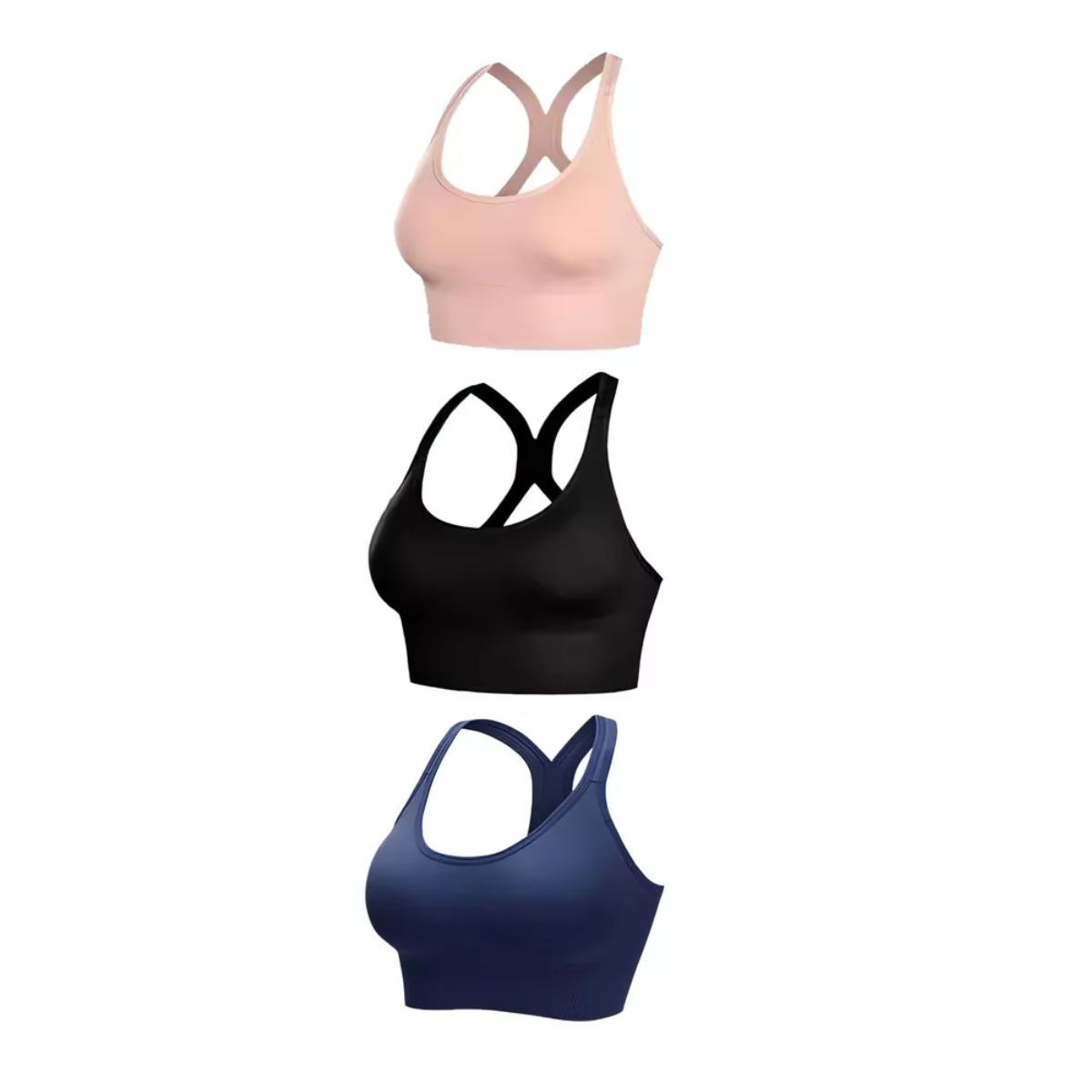 Crop Top Deportivo Colores Variados Secado Rápido Push Up 3p Talla: L