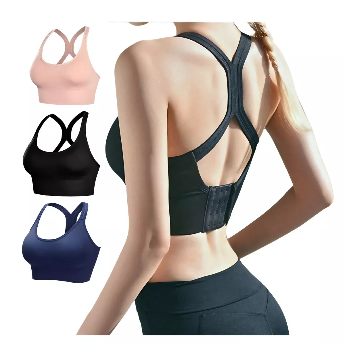 Crop Top Deportivo Colores Variados Secado Rápido Push Up 3p Talla: L