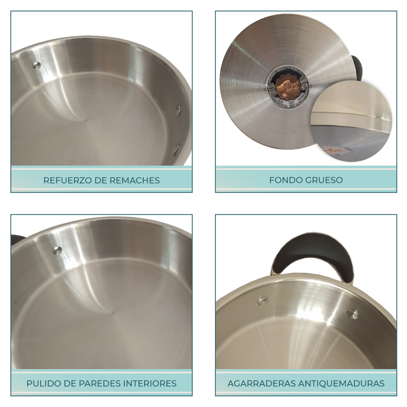 Batería Rd Royal Cook Acero Inoxidable C/tapa 7 Piezas