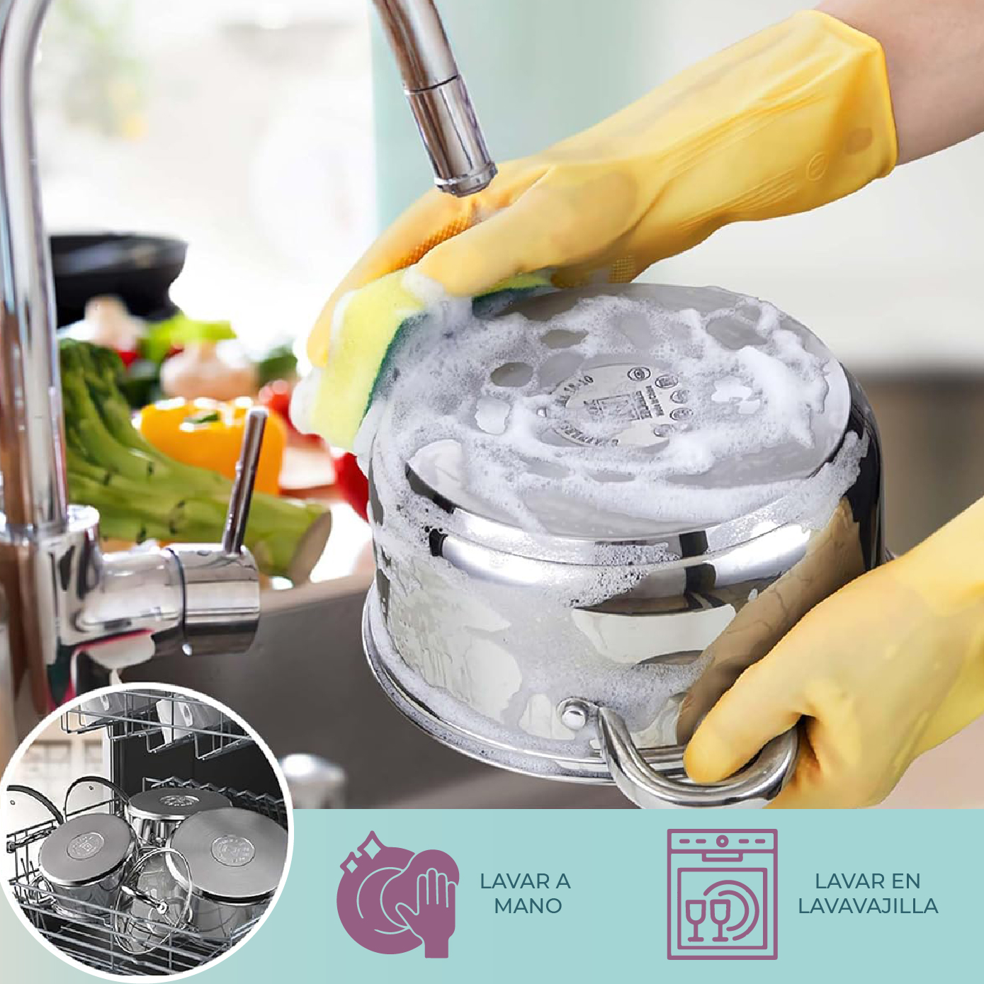Batería Rd Royal Cook Acero Inoxidable C/tapa 7 Piezas