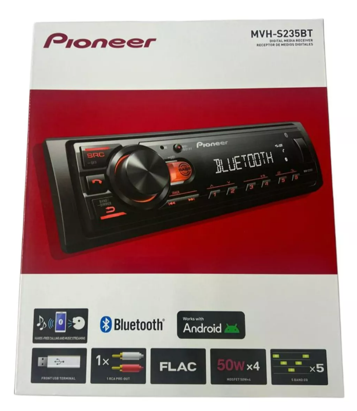 AUTOESTEREO PIONEER MVHS235BT FM/USB/BT/AUX 1DIN 50WX4