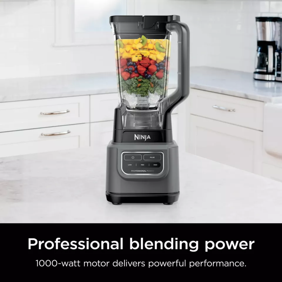 Ninja  Licuadora Ninja Classic BE200 1000w, 72 oz. Gris Obscuro