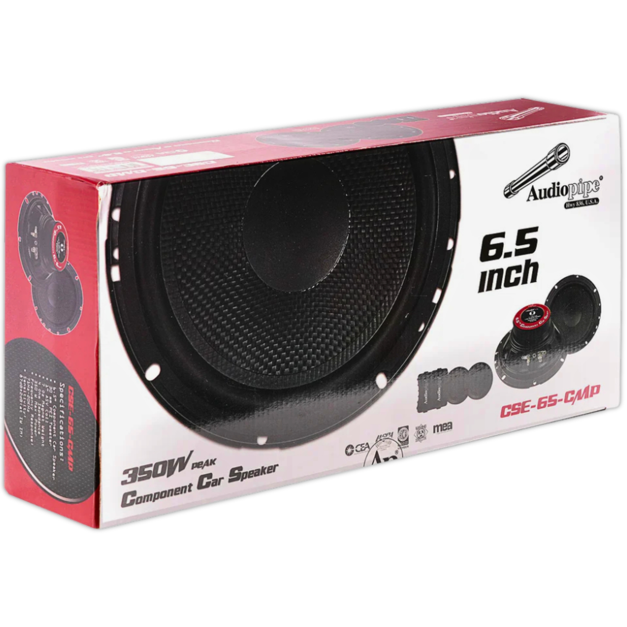 Set de Medios 6.5 Audiopipe CSE-65-CMP 350W Fibra Carbono