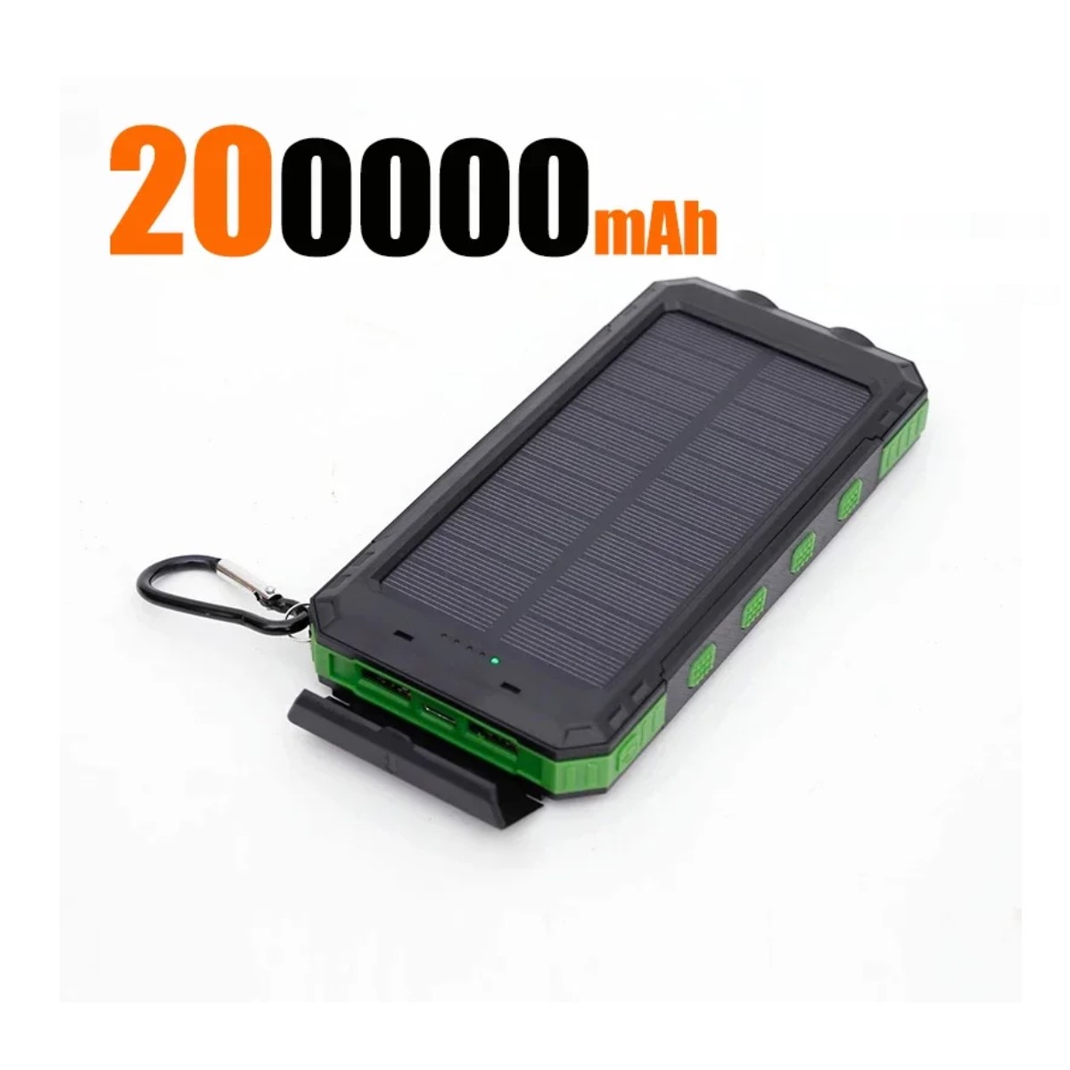 Batería banco energía panel solar verde recargable energía respaldo portátil aire libre 200000mAh