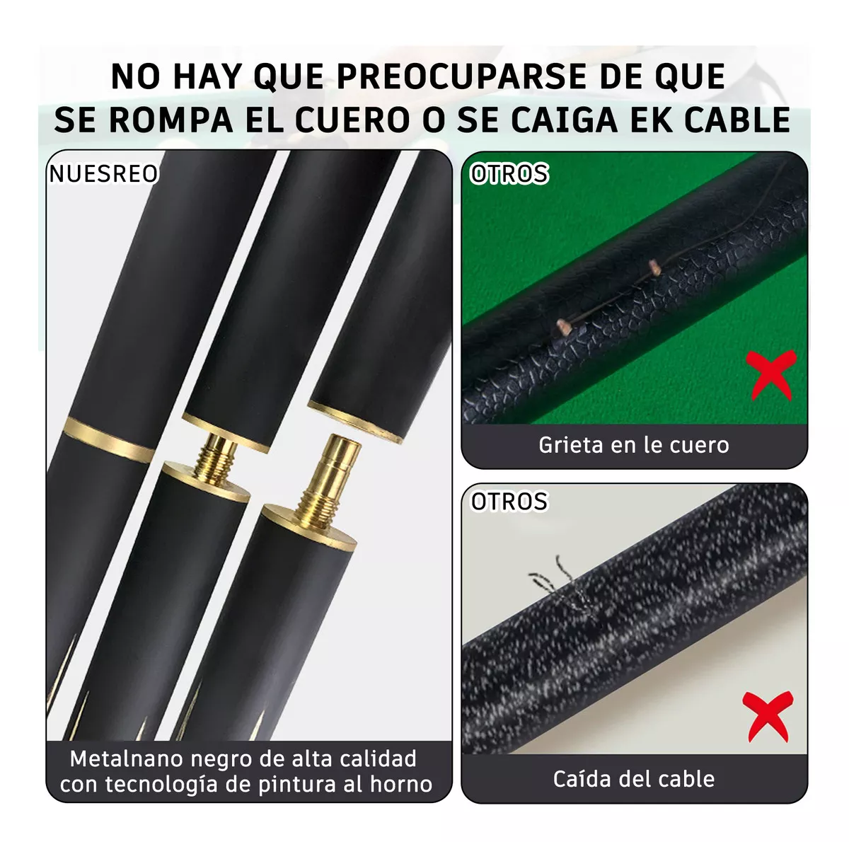 145cm Taco De Billar Profesional Desarmable Palo Guante Tiza Funda Cola 11.5mm
