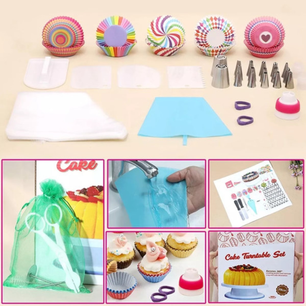 Kit De Decoración De Pasteles Set De Reposteria 322pzs COLORES