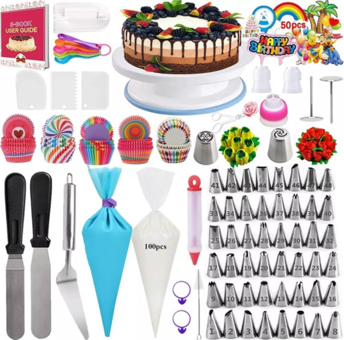 Kit De Decoración De Pasteles Set De Reposteria 322pzs COLORES