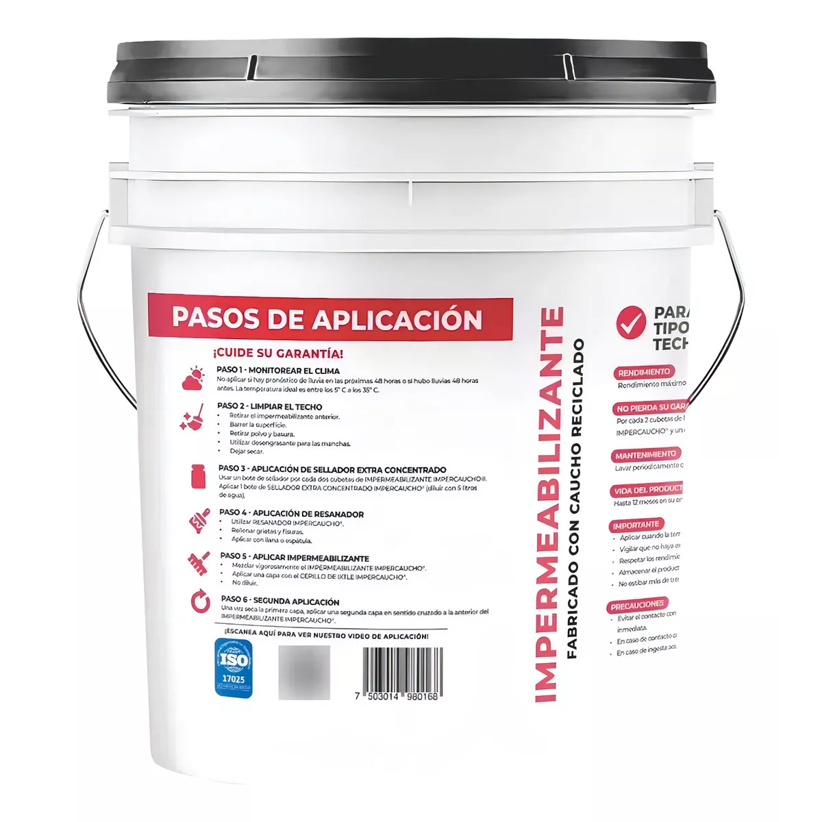 Impermeabilizante Ecológico Siliconado Impercaucho 19L Rojo Terracota