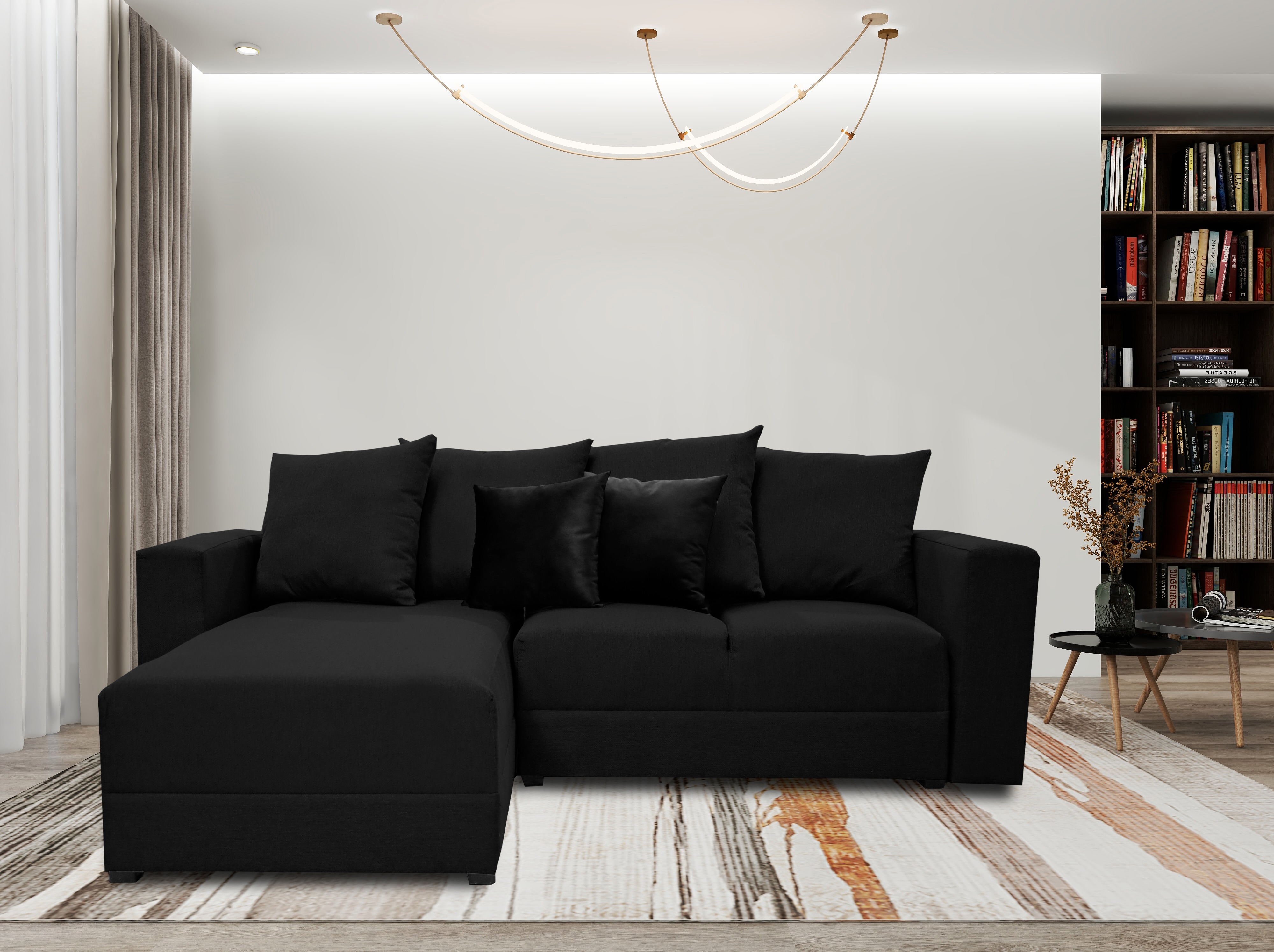 Sala Esquinera Lombar Lino Negro - 220x160 cm, El Bazar Store .