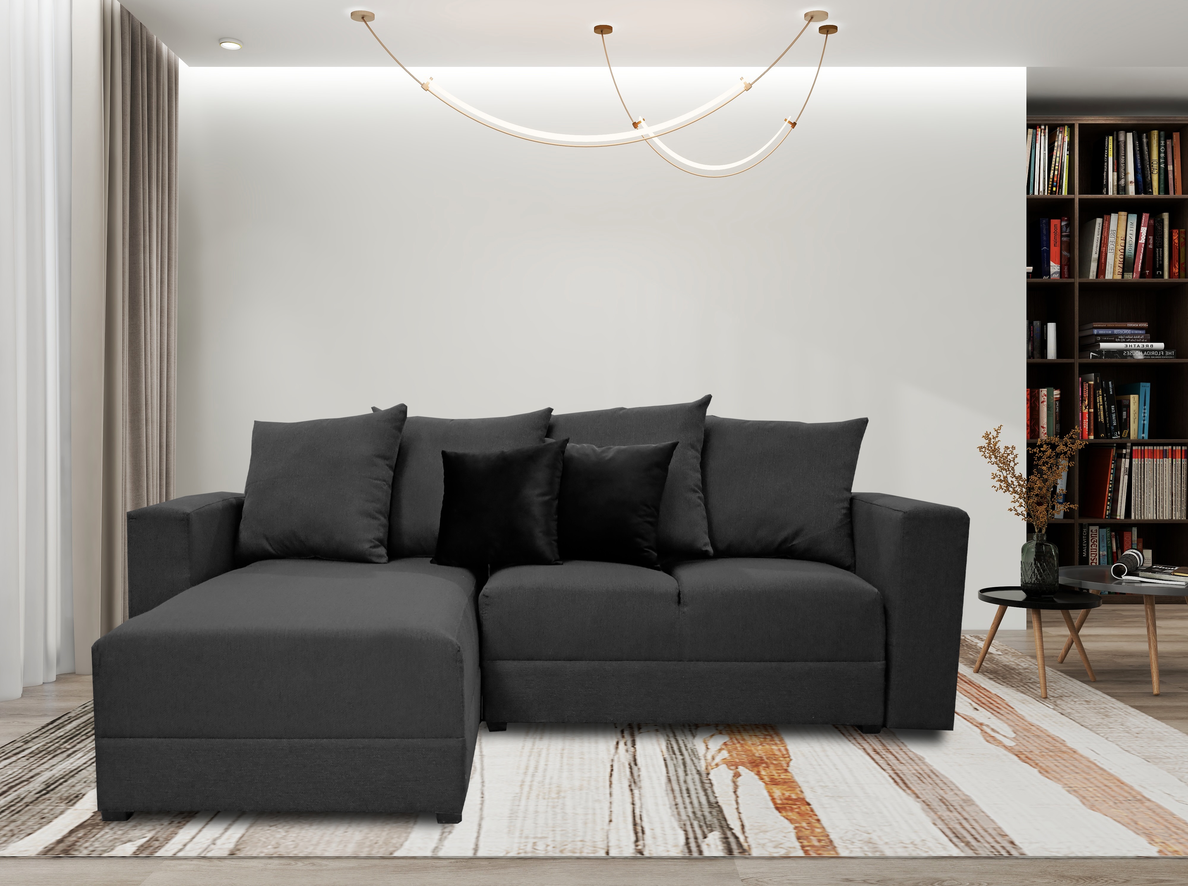 Sala Esquinera Lombar Gris Oxford Tela lino- 220x160 cm, El Bazar Store.