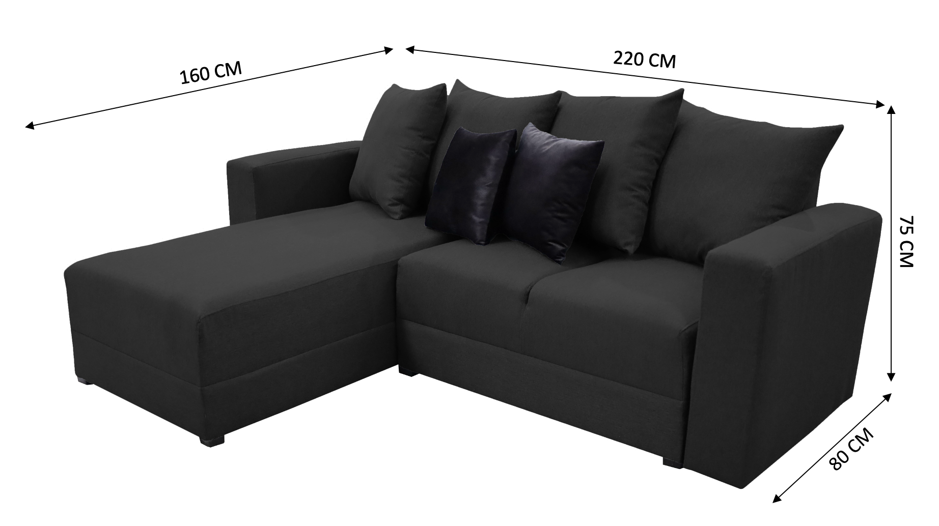 Sala Esquinera Lombar Gris Oxford Tela lino- 220x160 cm, El Bazar Store.