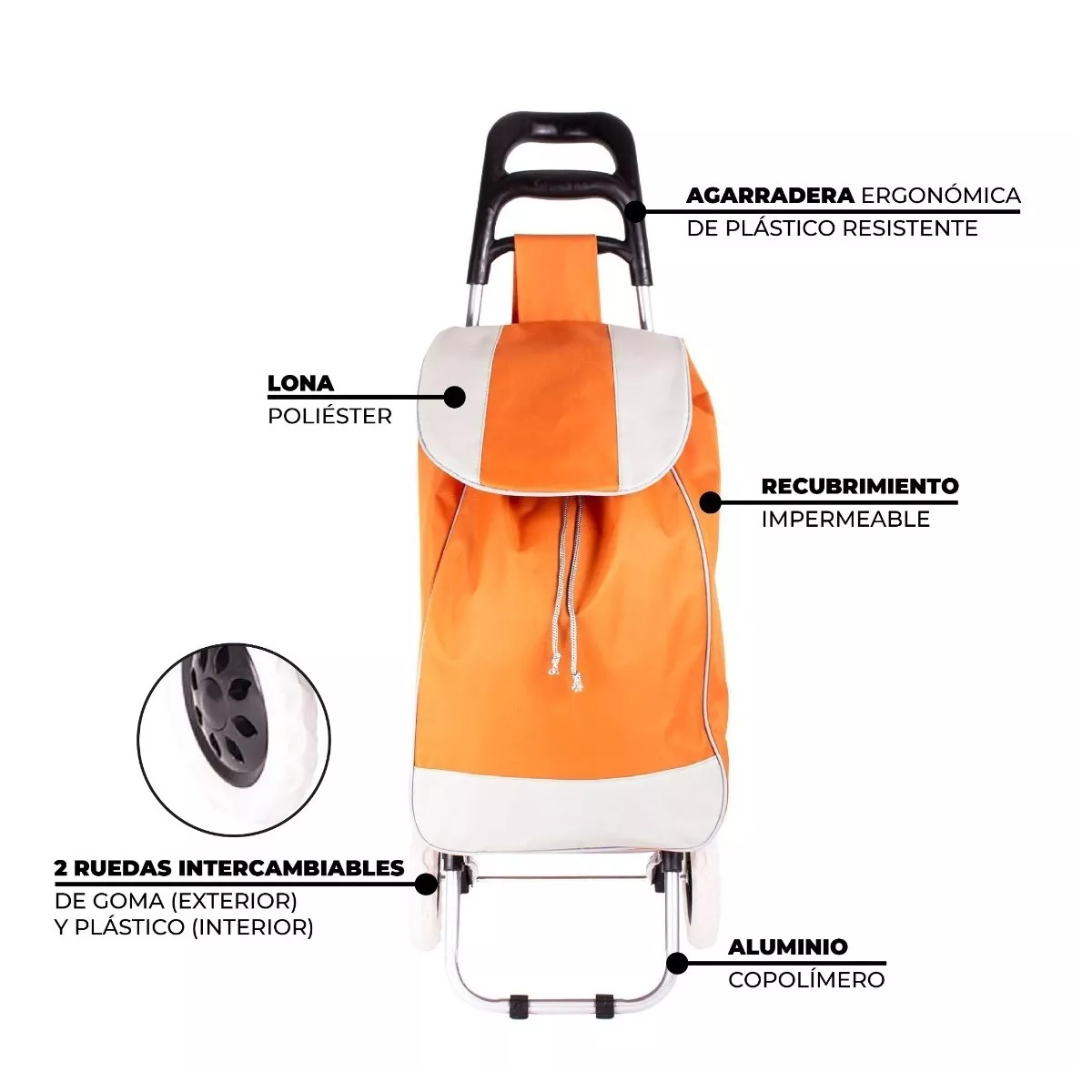 Carrito Para Mandado Sencillo  Naranja