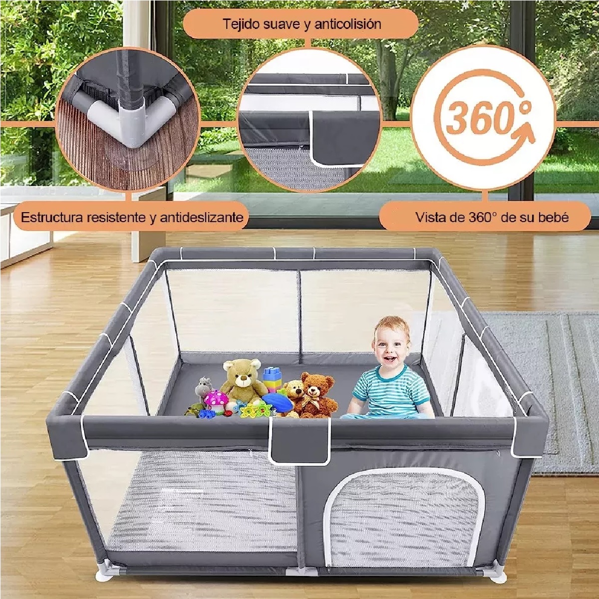 Corral Para Bebe Corralito De Juegos Plegable Infantil(con 30 Pelotas