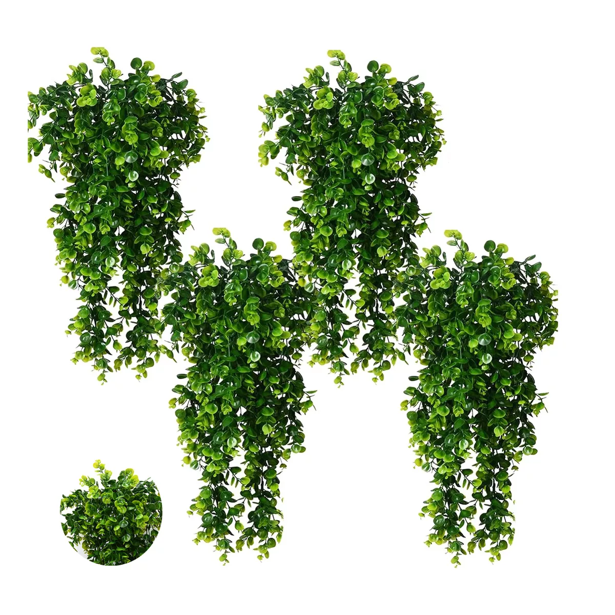 Planta Colgante Artificial Decorativa De Hojas De Eucalipto 4 Pcs