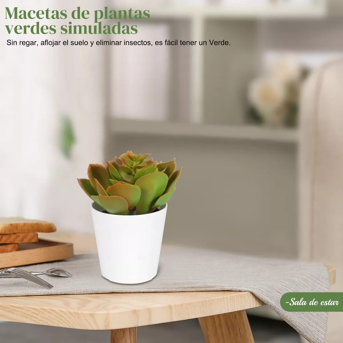 Plantas Suculentas Artificiales Macetas Decorativas 6 Pcs