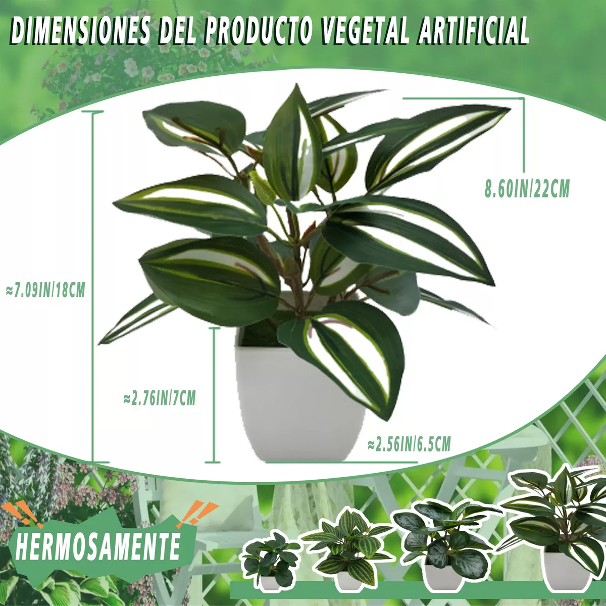 4 Macetas Plantas Artificiales Macetas Decorativas