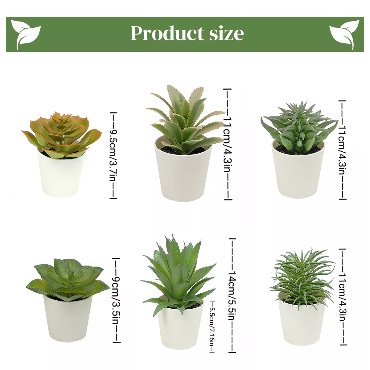 Plantas Suculentas Artificiales Macetas Decorativas 6 Pcs