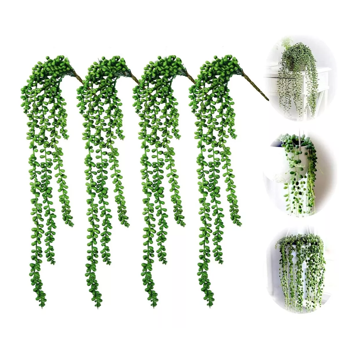 Plantas Artificiales De Perlas Suculentas Colgantes De 4 Pzs
