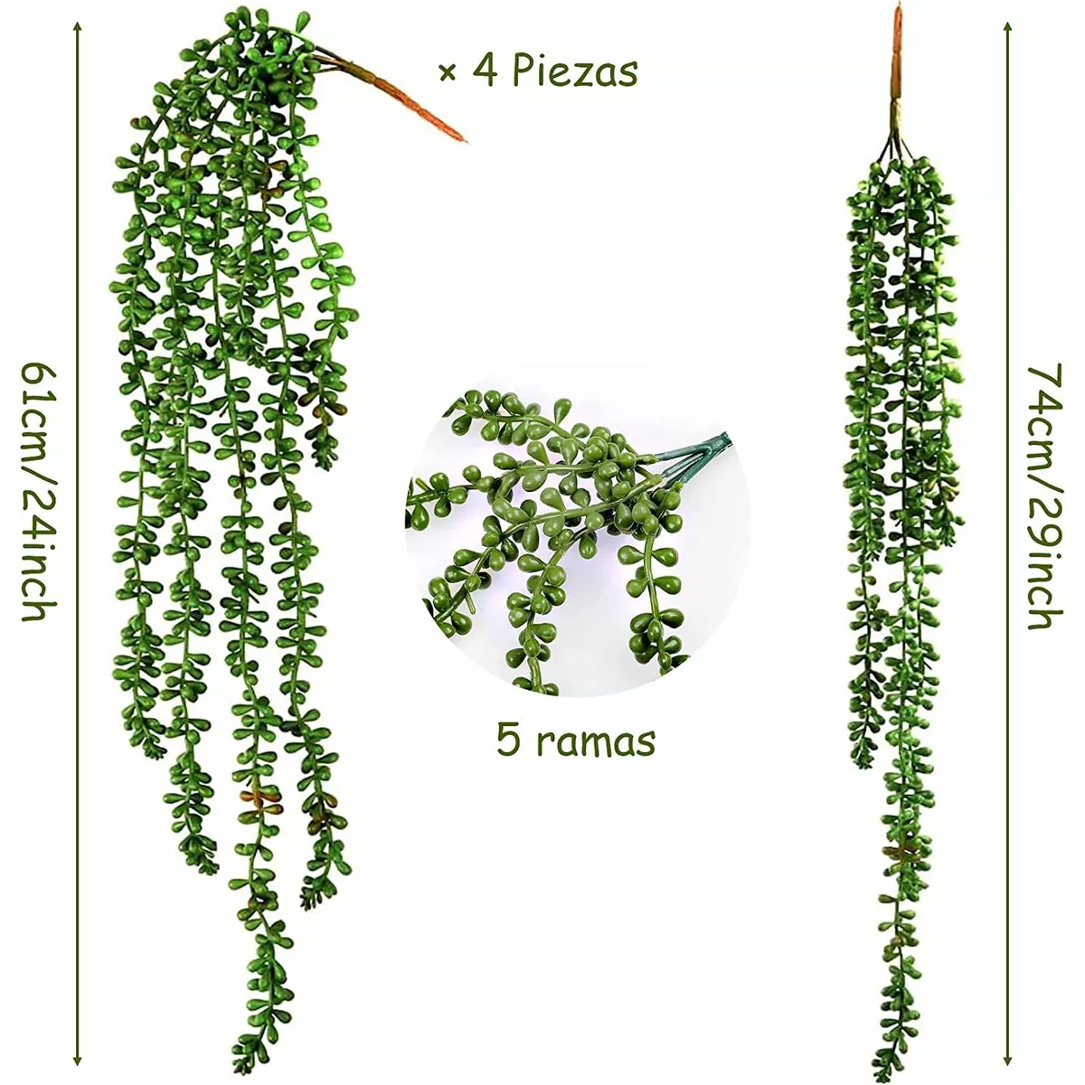 Plantas Artificiales De Perlas Suculentas Colgantes De 4 Pzs