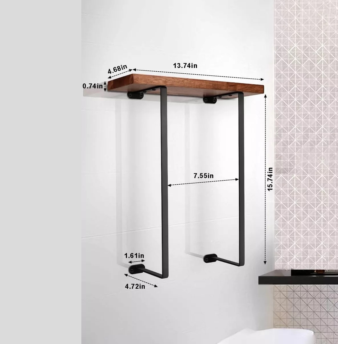 Toallero Para Baño Pared Con Repisas Madera Accesorios Baño