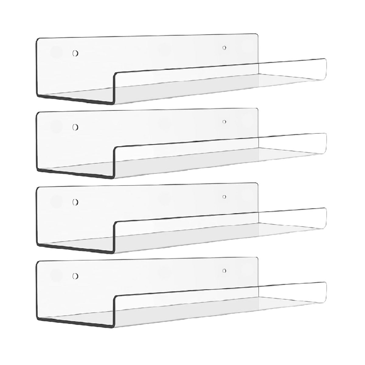 Set 4 Estanterías De Acrílico Transparentes Para Libros Dormitorio Baño