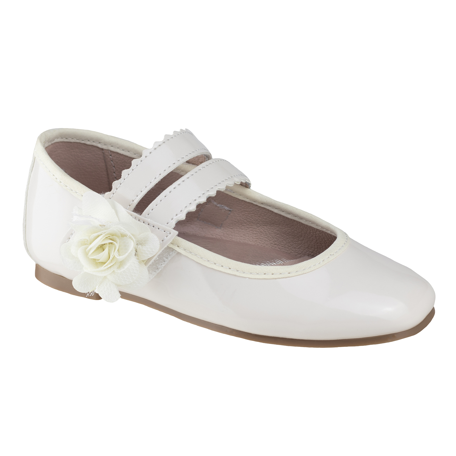 Zapato Flats Niñas Para Fiesta Karsten 35404-2-a Hueso 22-26