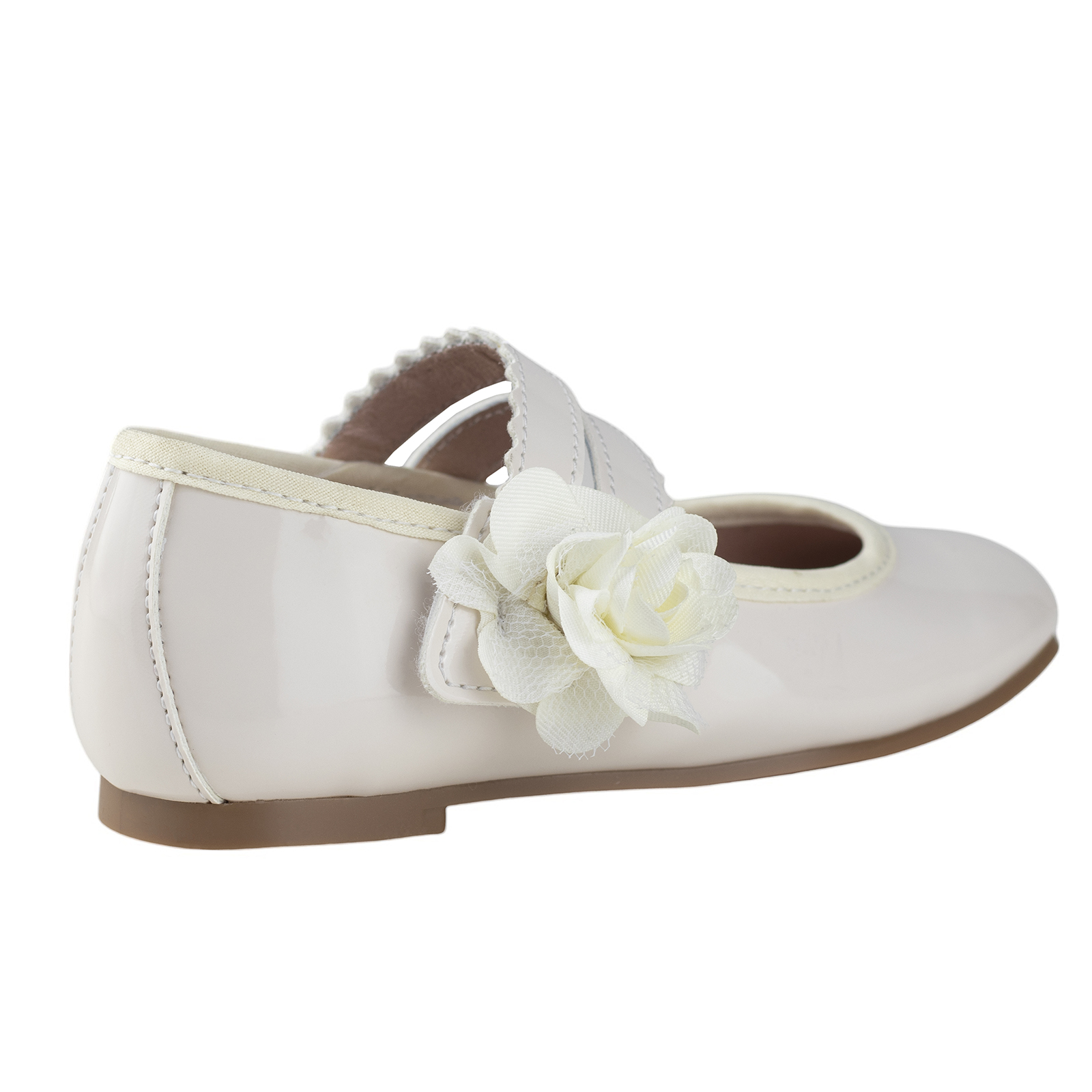 Zapato Flats Niñas Para Fiesta Karsten 35404-2-a Hueso 22-26