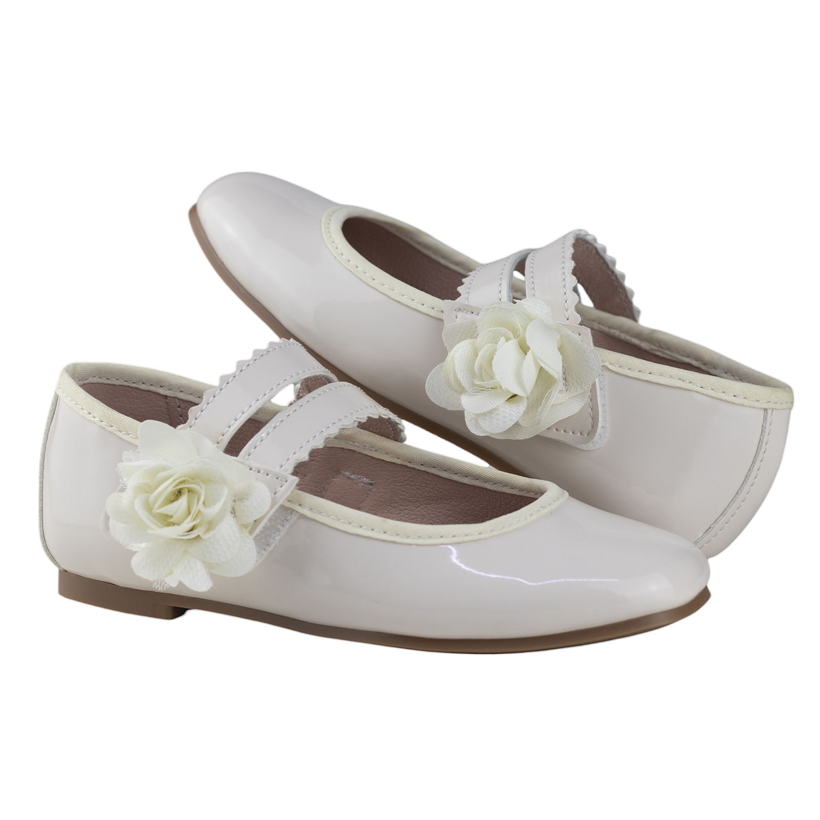 Zapato Flats Niñas Para Fiesta Karsten 35404-2-a Hueso 22-26