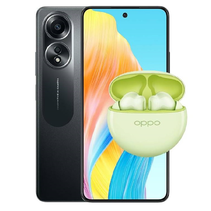 Bundle Oppo A58 8/256gb Negro Telcel+ Enco Buds2 De Regalo