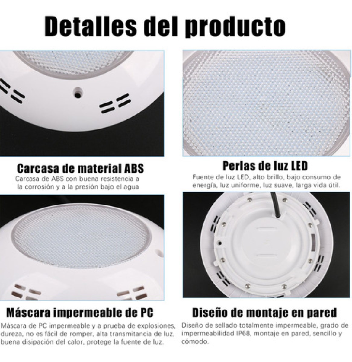 Lampara Para Alberca Control Remoto Rgb Multicolor 35w BLANCO