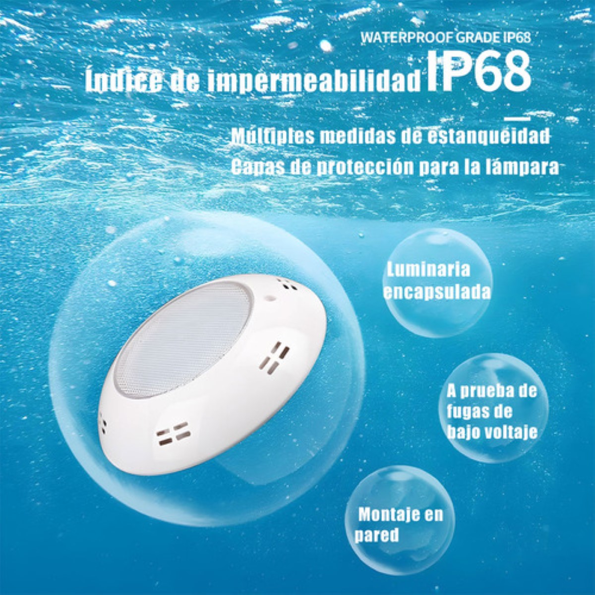 Lampara Para Alberca Control Remoto Rgb Multicolor 35w BLANCO