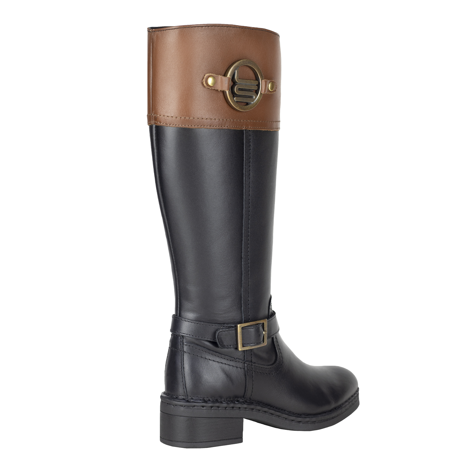 Bota Larga Mujer Clasica Con Cierre Lobo Solo 5083 Negro Miel