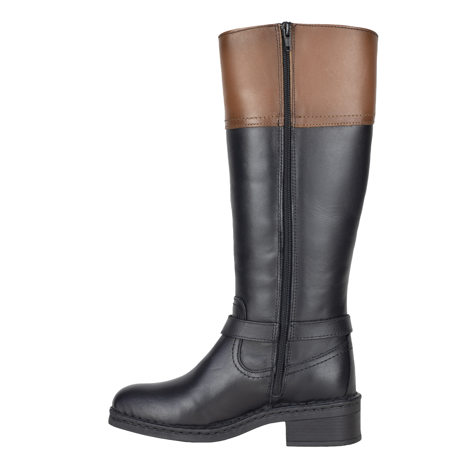 Bota Larga Mujer Clasica Con Cierre Lobo Solo 5083 Negro Miel