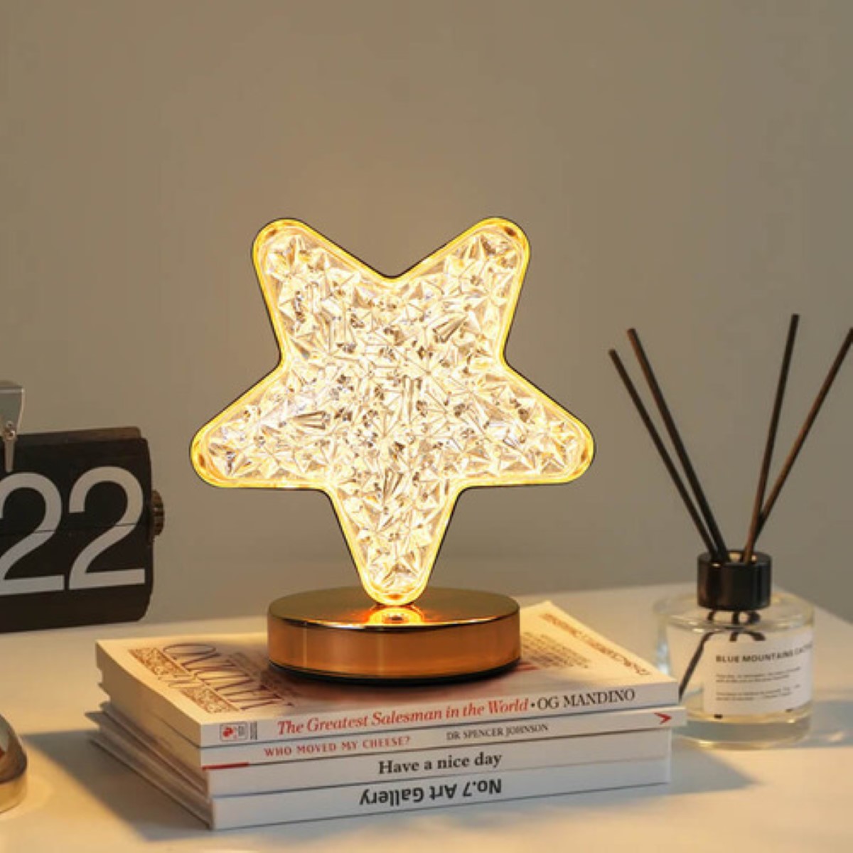 Lampara Escritorio Led Luz Noche Cristal Lámpara Decorativa ESTRELLA BLANCA