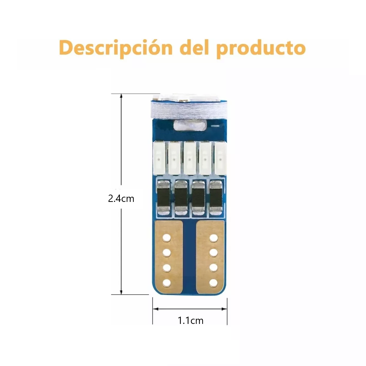 10 Focos Led Pellizco T10 W5w 194 168 2825 192 Amarillo