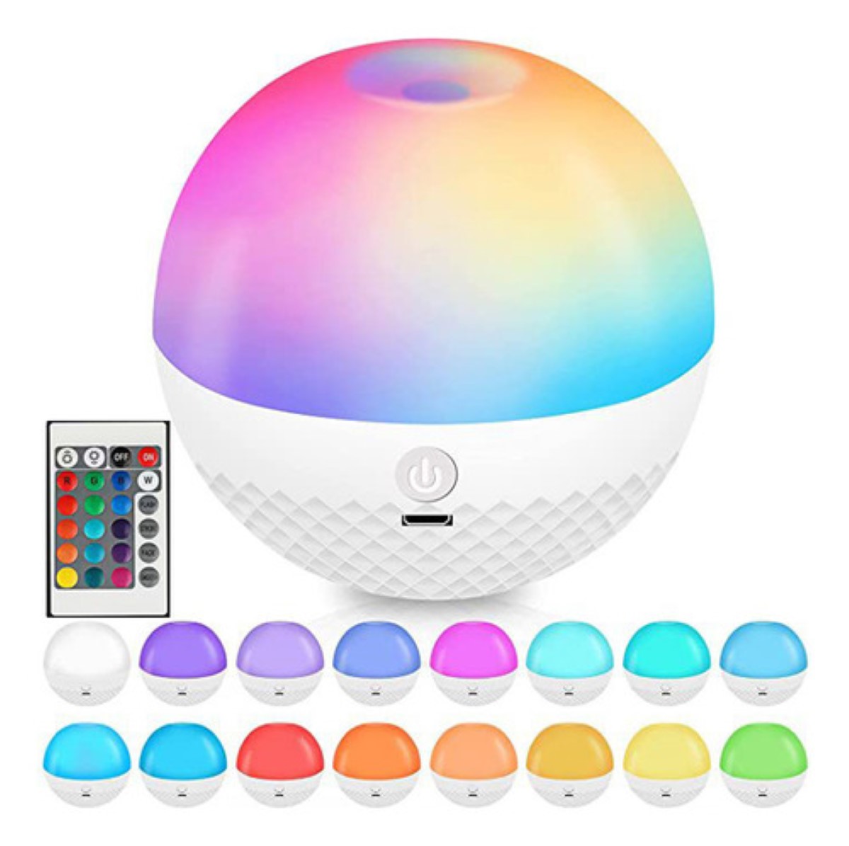 Lampara De Noche Led Rgb Touch/control Recargable 2700k BLANCO